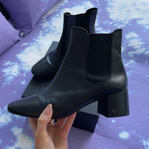 Coach | Tia Booties; Size 9.5, supple black leather, Box Included! - Picture 4 of 8